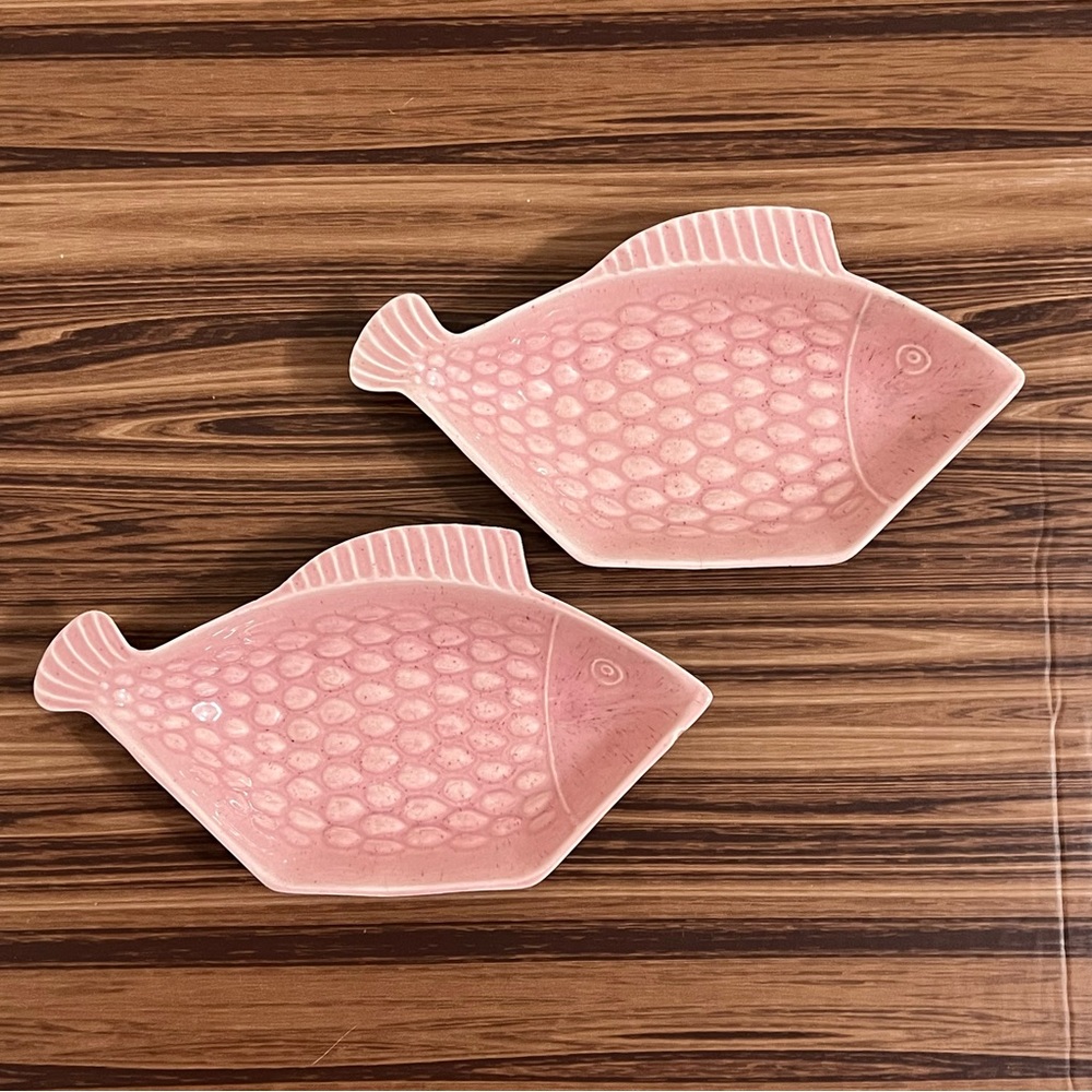 Vintage MCM California Pottery Fish Snack Dishes - Picture 2 of 10